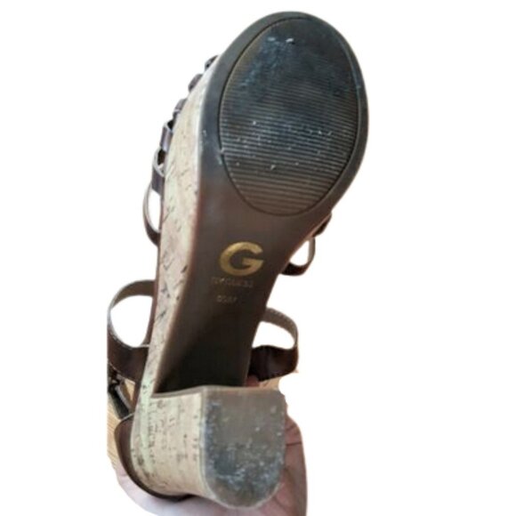 G by Guess high cork heel strappy open toe sandals - Picture 7 of 12